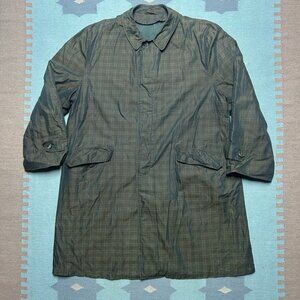 Vintage 1960s trench coat sharkskin rockabilly overcoat plaid jacket men’s 44R